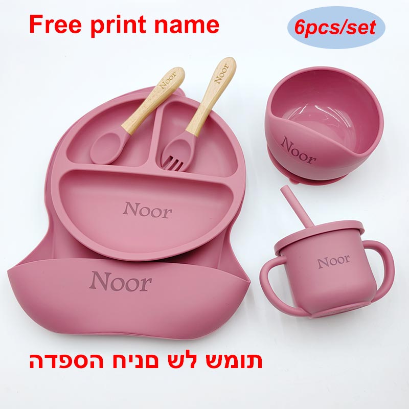 Baby Food Menu - 6 قطعة أدوات المائدة سيليكون للأطفال