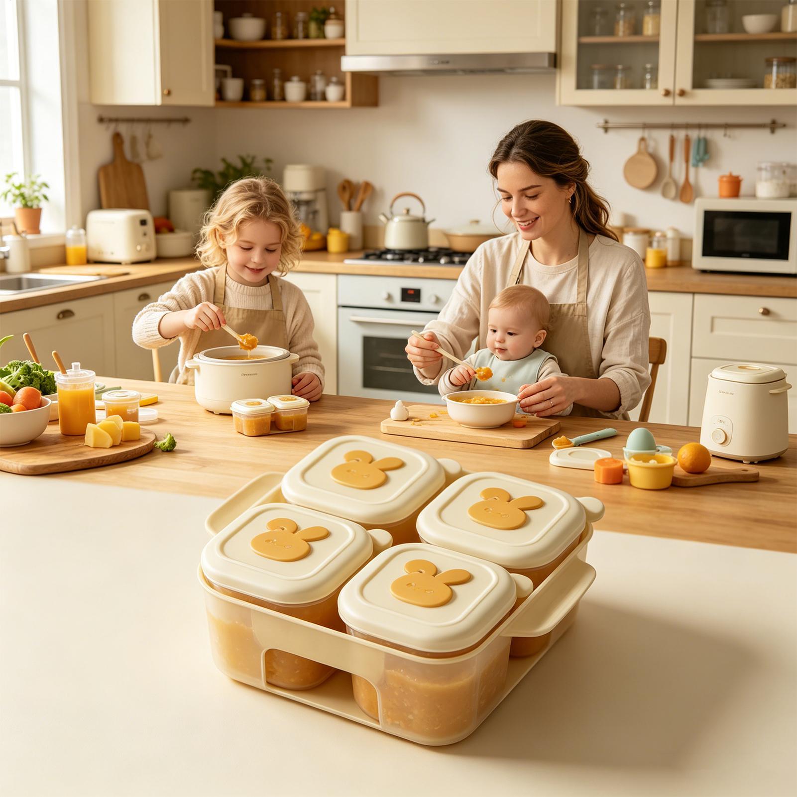 Baby Food Freezer Tray - صينية تجميد الطعام مع غطاء، حاوية