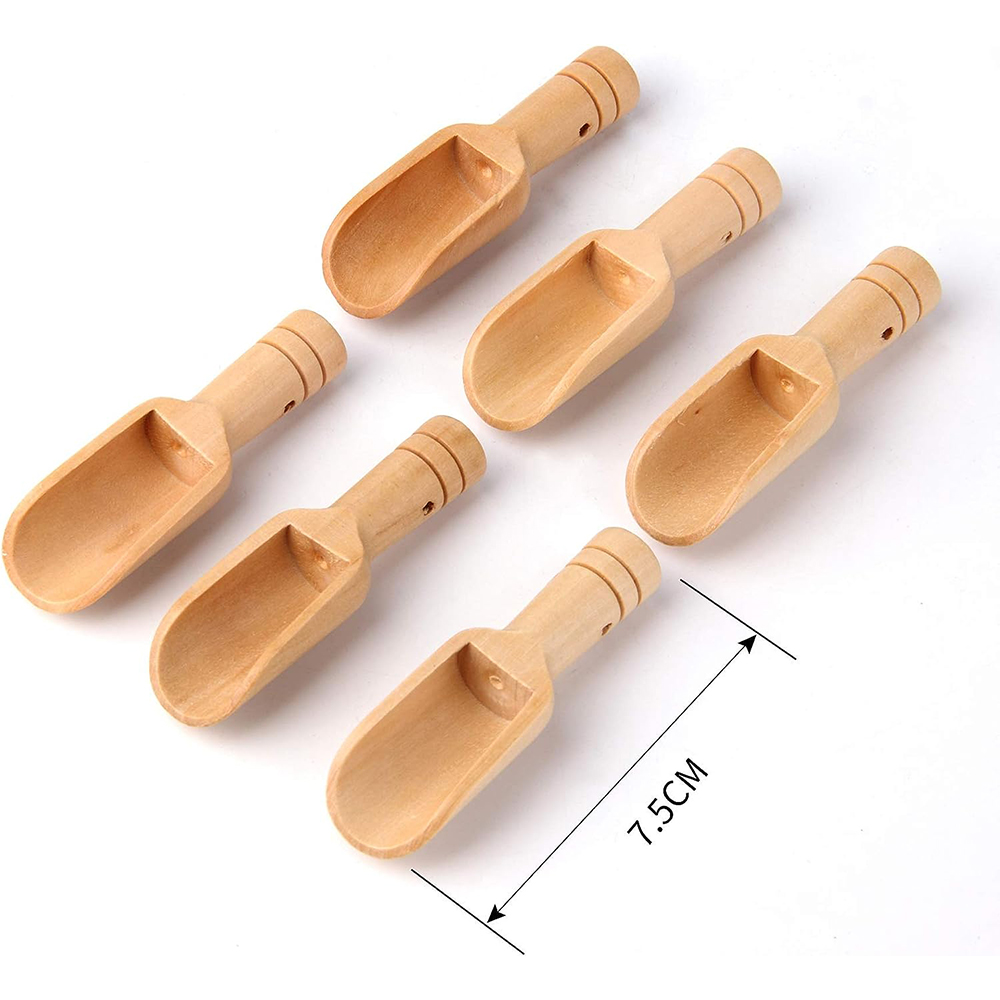 Weaning Spoon Set - 10/30/50/100 قطعة القهوة ملعقة خشبية صغيرة
