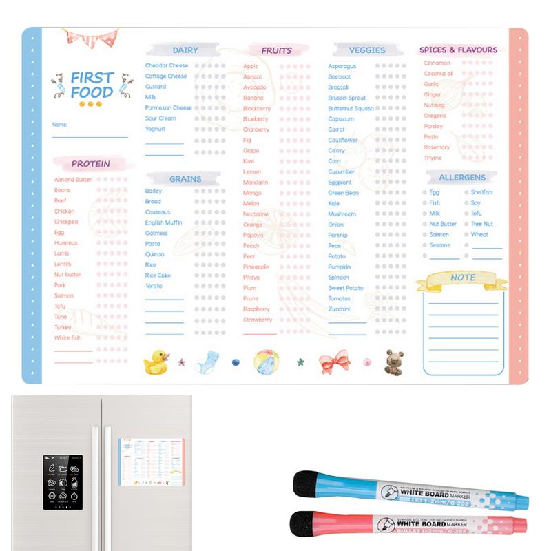 Baby Food Checklist - قائمة مرجعية لتتبع الأطعمة الأولى قابلة