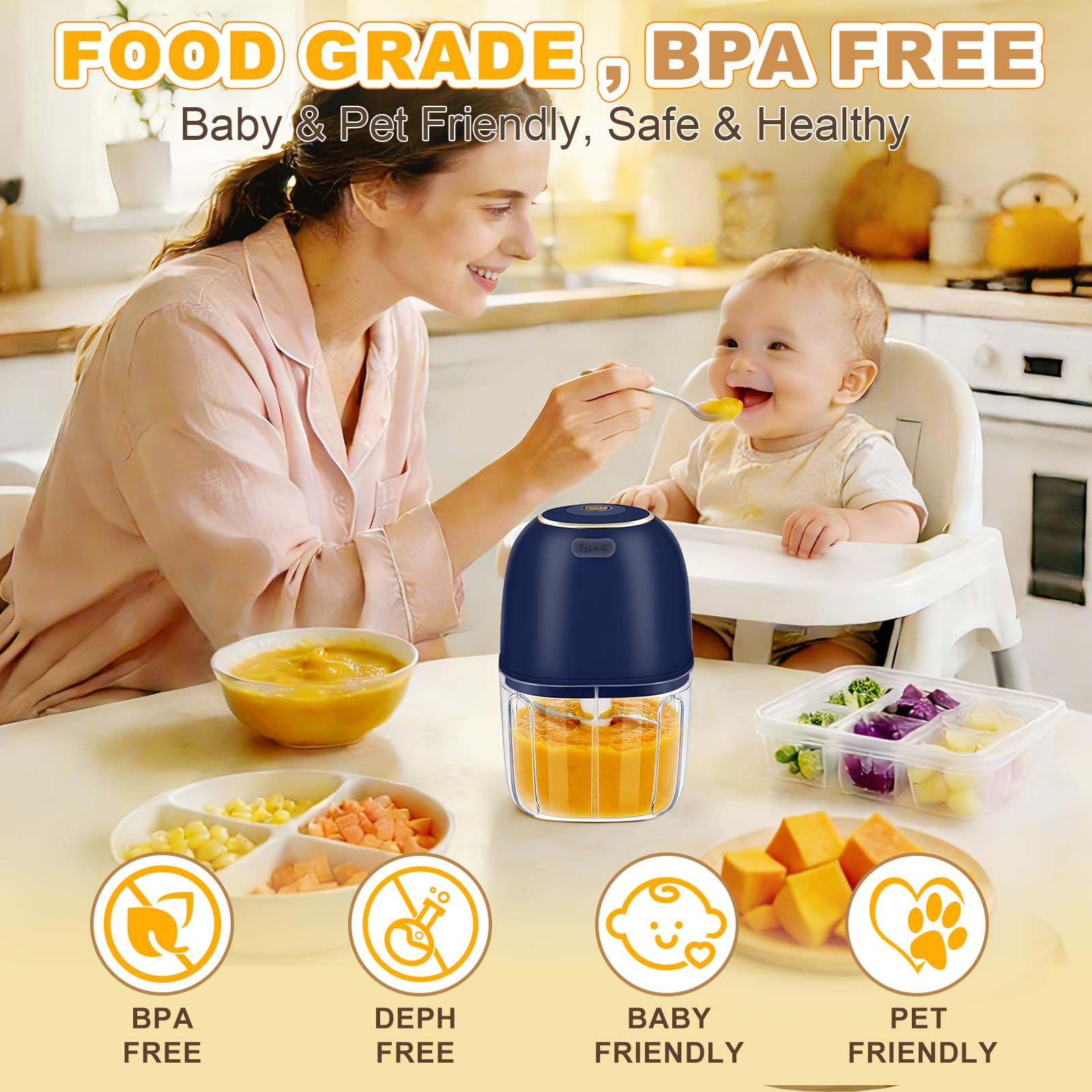 Baby Food Meat - مفرمة ثوم كهربائية، محضرة طعام صغيرة