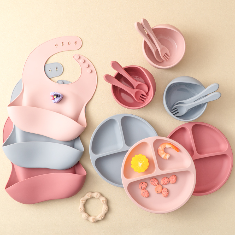 Baby Food Menu - 5 قطعة مجموعة تغذية الطفل سيليكون
