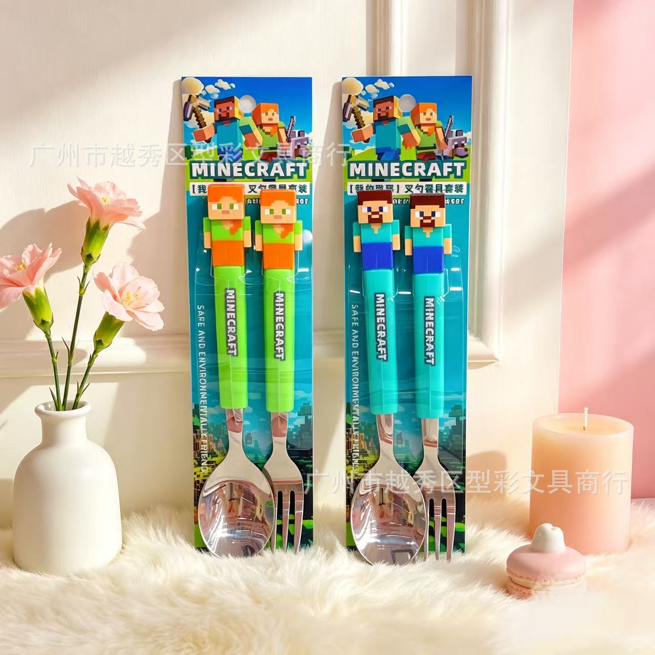 Weaning Spoon Set - طقم شوكة وملعقة مرح للأطفال بمقبض