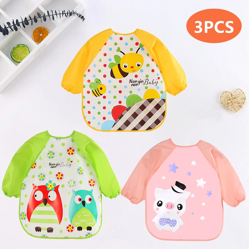 Baby Food Apron - الطفل المرايل لطيف ملون الكرتون مريلة
