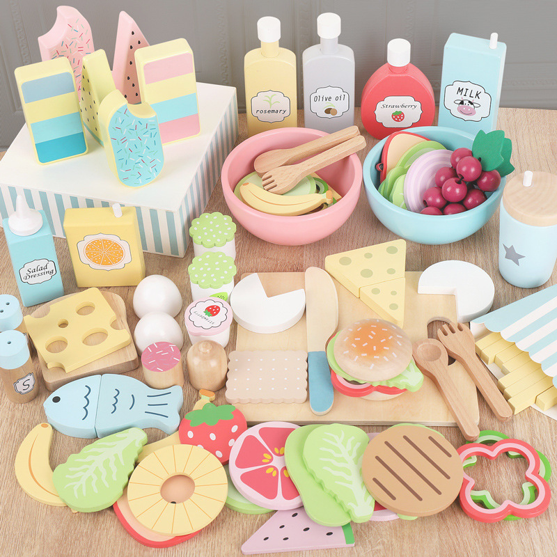 Baby Food Cooking Set - خشبية التظاهر اللعب الغذاء المطبخ اللعب