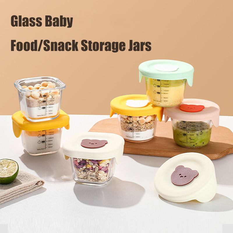 Baby Food Jars Glass - برطمانات تخزين أغذية الأطفال الزجاجية 180