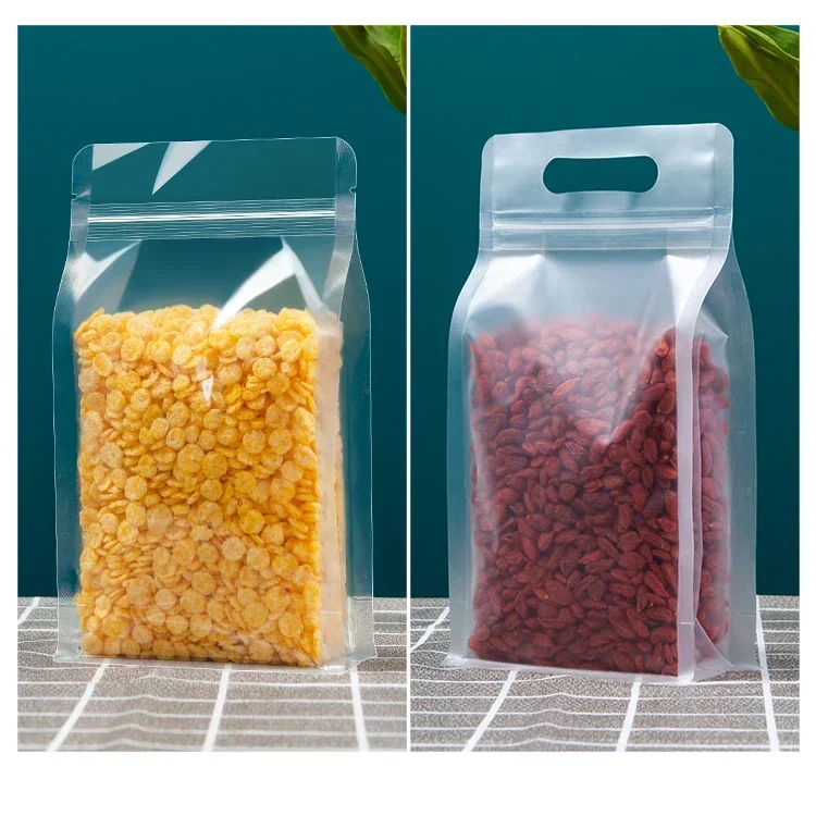 Food Pouch Reusable - 50 قطعة من أكياس التغليف الشفافة