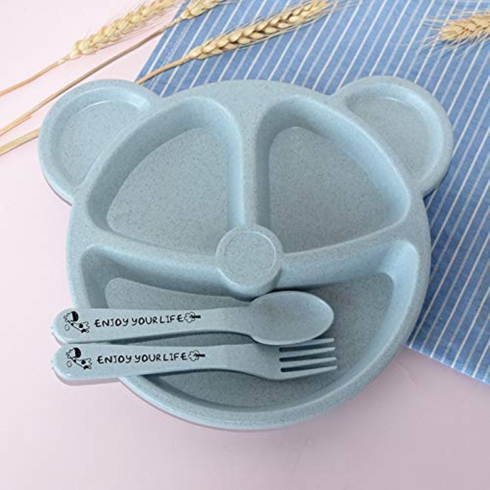 Baby Food Menu - 3 قطعة/المجموعة وعاء الطفل + ملعقة
