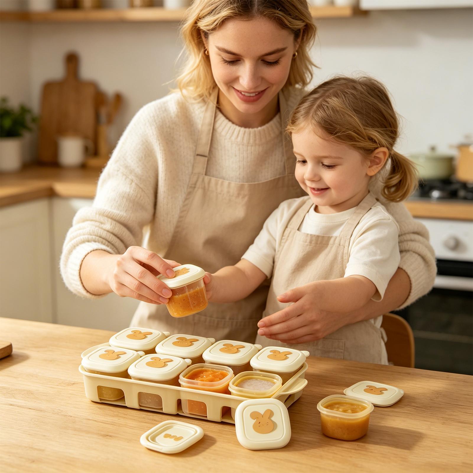 صينية تجميد الطعام مع غطاء، حا - مراجعة Baby Food Freezer Tray وسعره