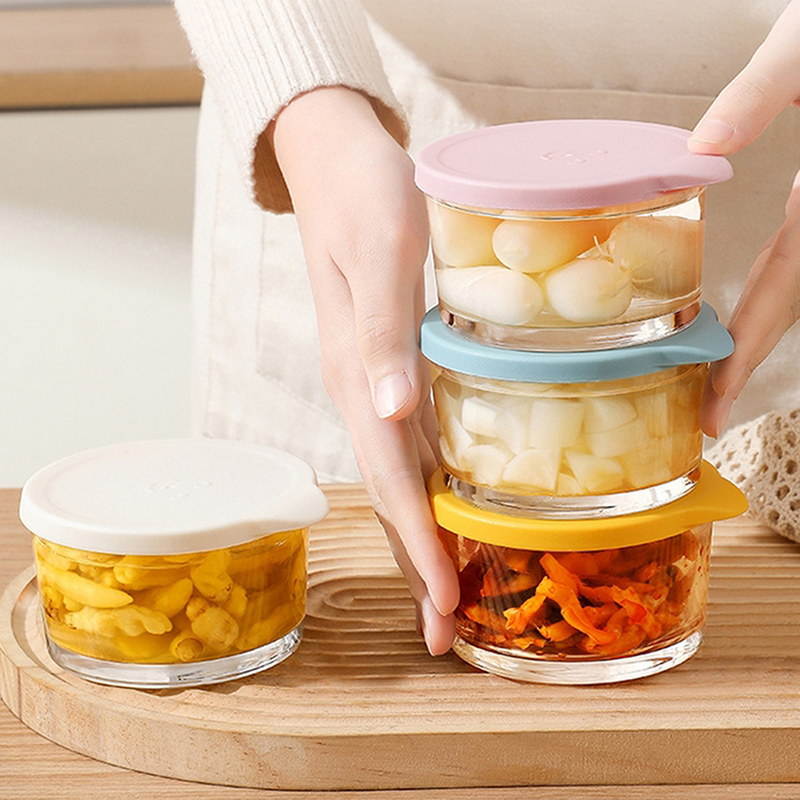وعاء تخزين طعام دائري آمن للاس - مراجعة Baby Food Jars Glass وسعره