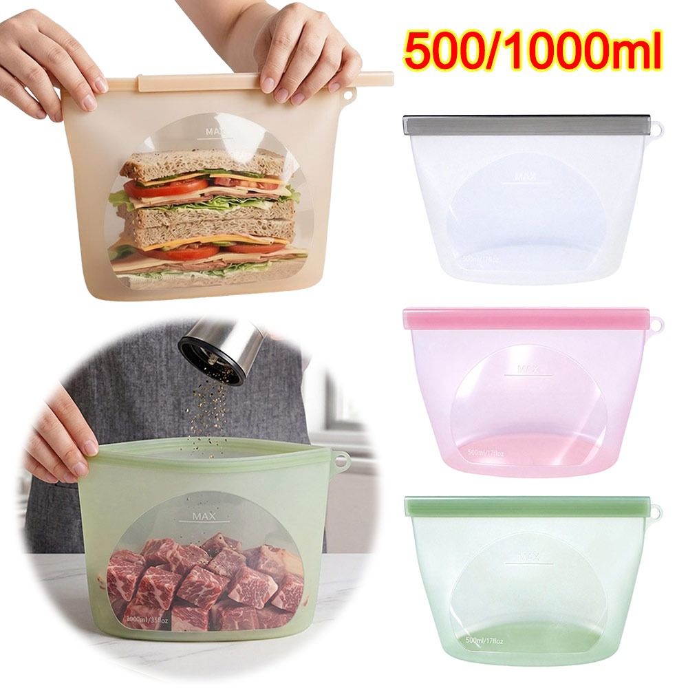 أكياس سيليكون لحفظ الطعام مقاو - مراجعة Food Pouch Reusable وسعره