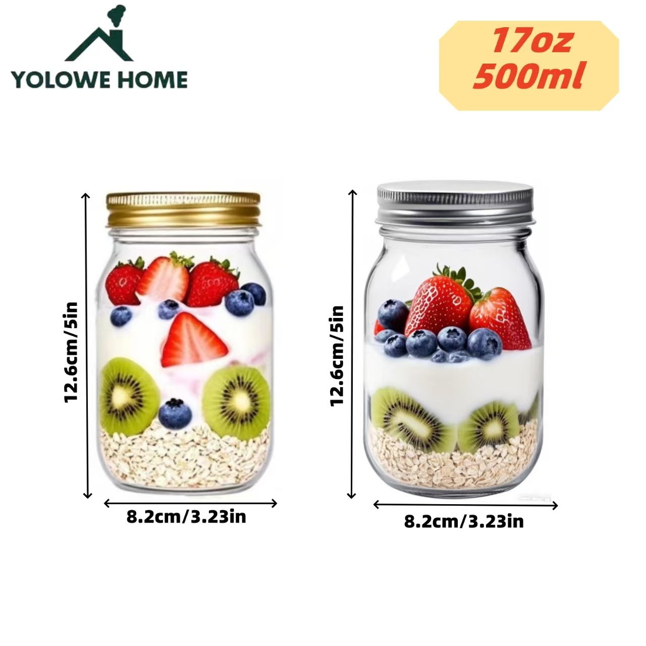 6 قطع، 12 قطعة، 500 مل/16 أونص - مراجعة Baby Food Jars Glass وسعره