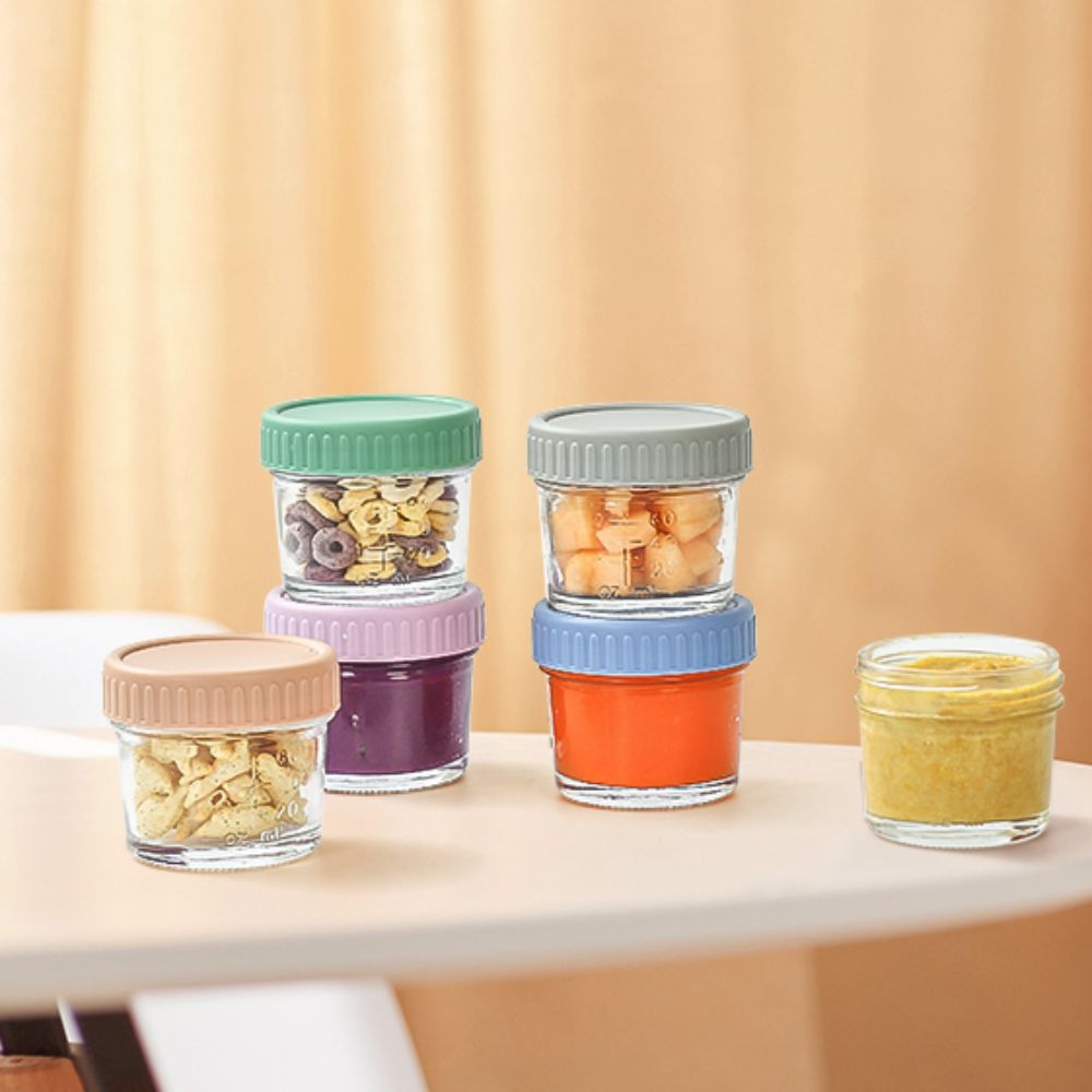 6 قطعة برطمان طعام للأطفال زجا - مراجعة Baby Food Jars Glass وسعره