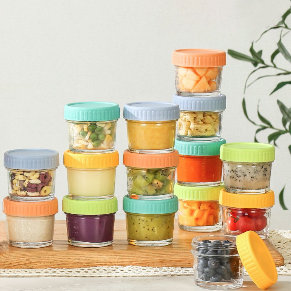 6 قطع من أوعية زجاجية لطعام ال - مراجعة Baby Food Jars Glass وسعره