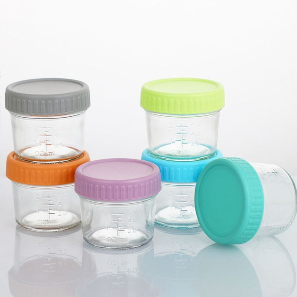 6 قطع من أوعية زجاجية لطعام ال - مراجعة Baby Food Jars Glass وسعره