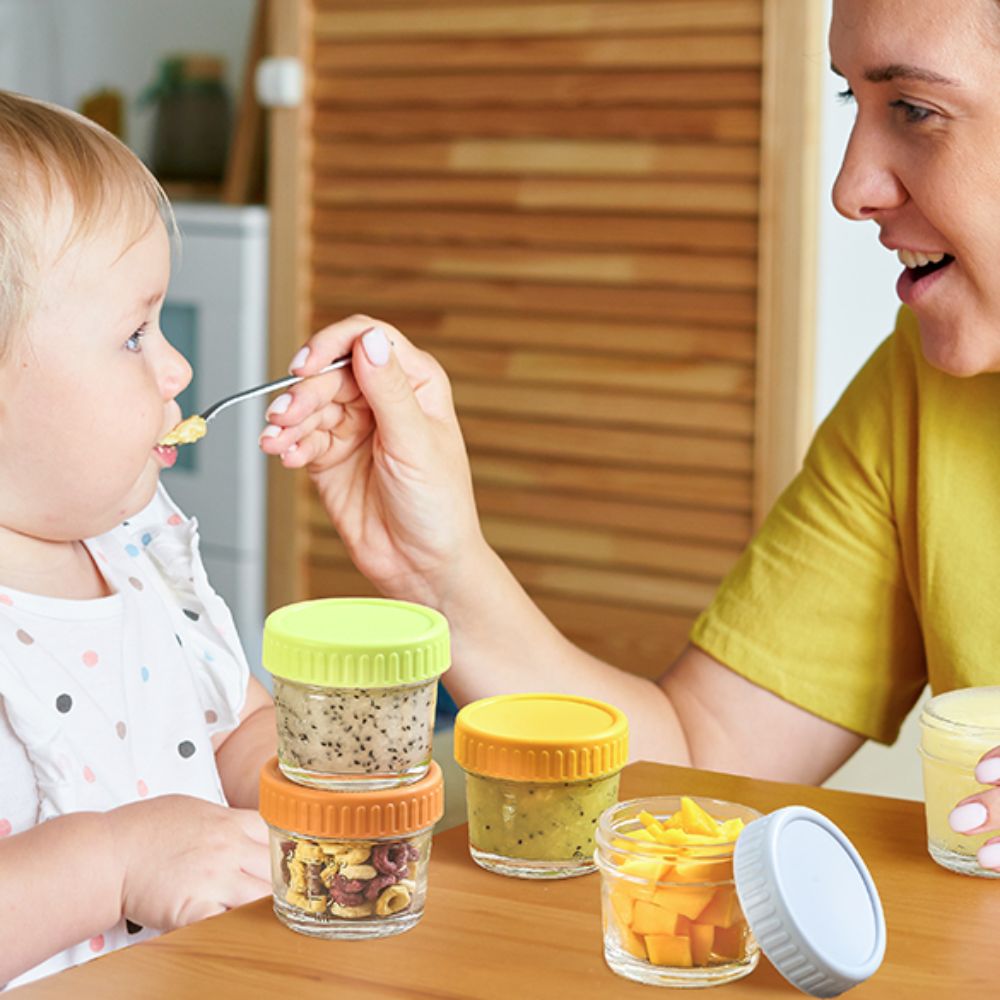 6 قطع من أوعية زجاجية متعددة ا - مراجعة Baby Food Jars Glass وسعره