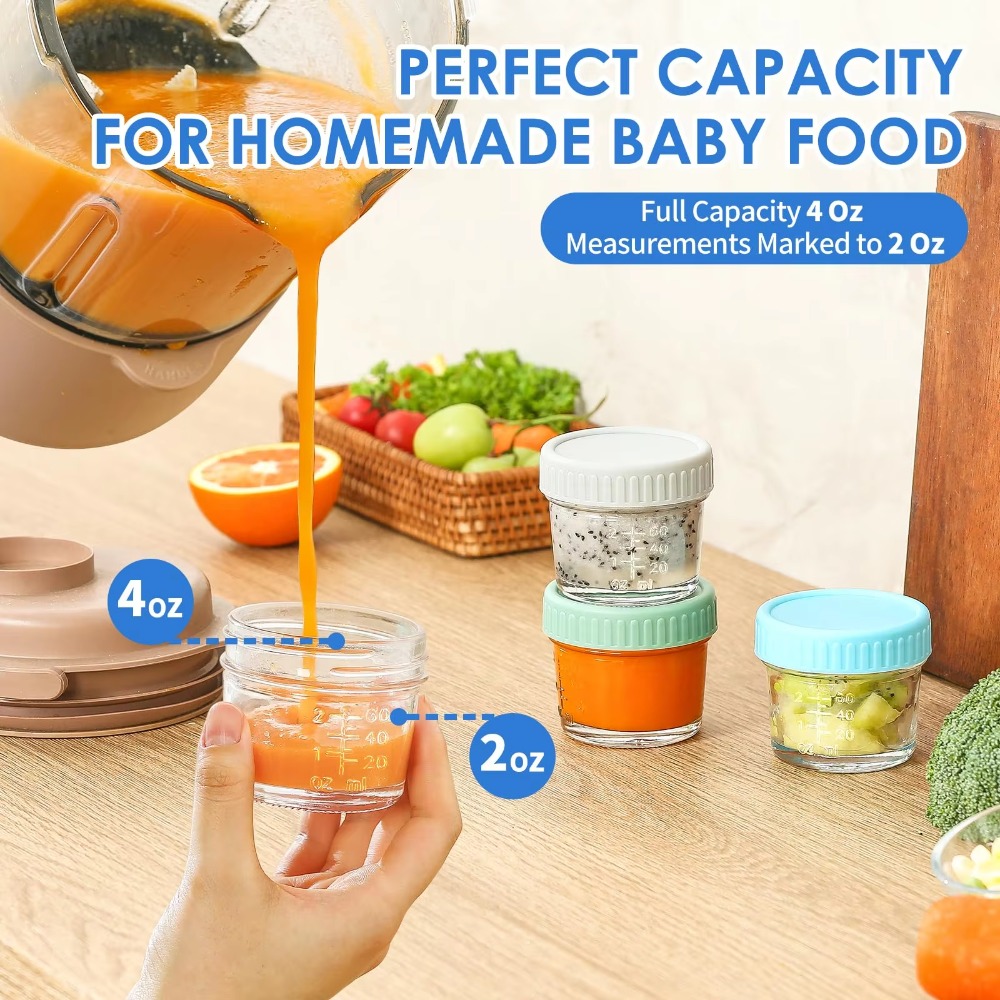 6 قطع من أوعية زجاجية متعددة ا - مراجعة Baby Food Jars Glass وسعره