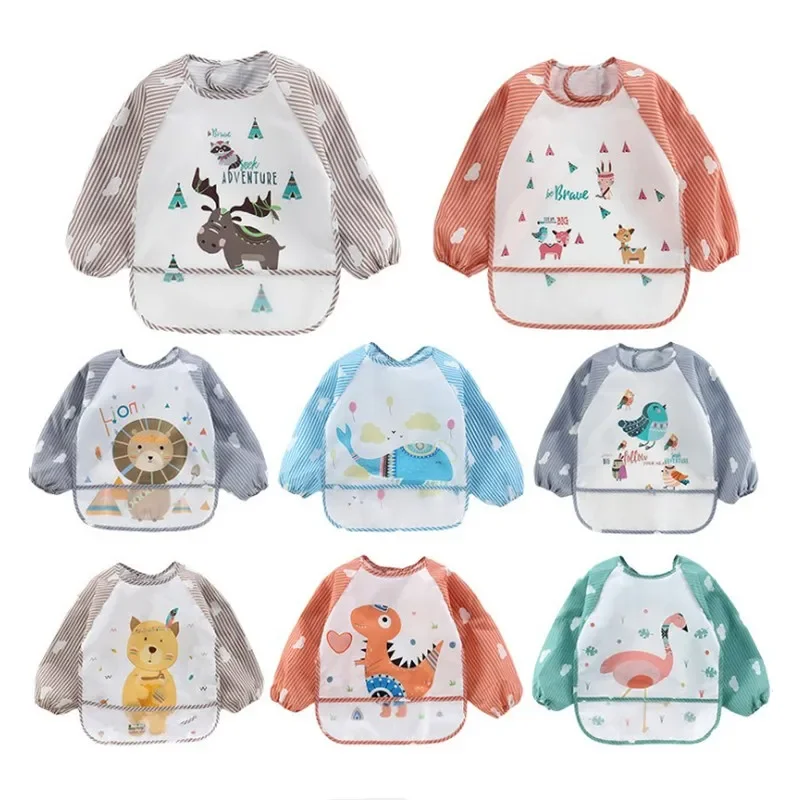 For1-3Year طفل وشاح طويل الأكم - مراجعة Baby Food Apron وسعره