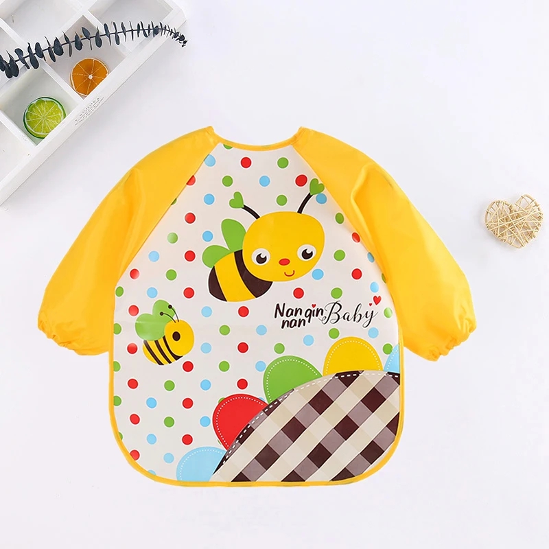 الطفل المرايل لطيف ملون الكرتو - مراجعة Baby Food Apron وسعره