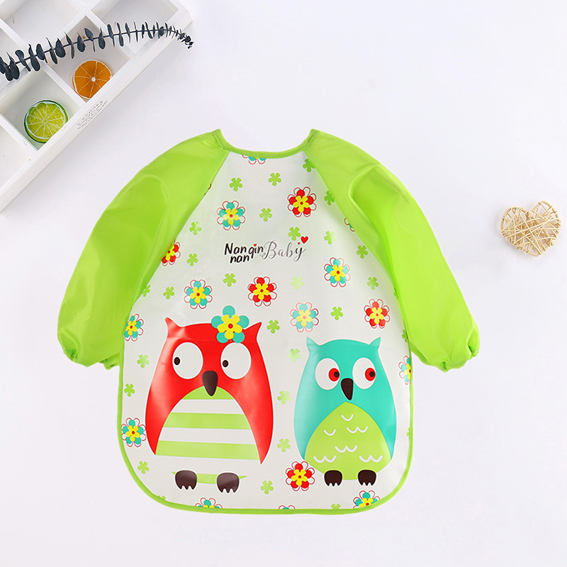 الطفل المرايل لطيف ملون الكرتو - مراجعة Baby Food Apron وسعره