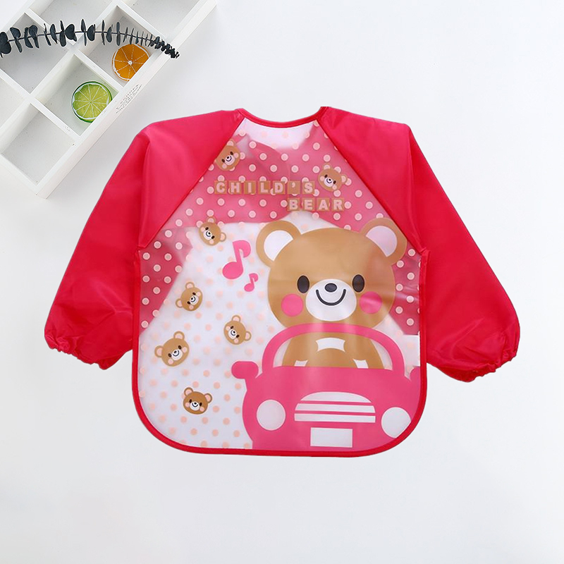 الطفل المرايل لطيف ملون الكرتو - مراجعة Baby Food Apron وسعره