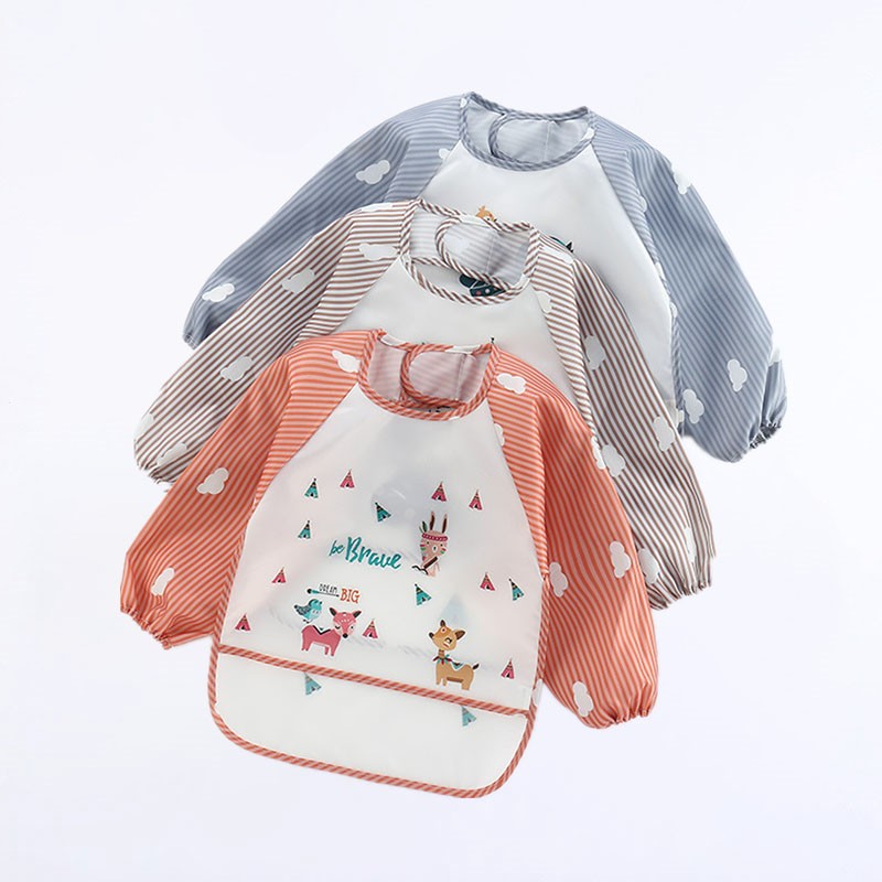 الطفل المرايل لطيف ملون الكرتو - مراجعة Baby Food Apron وسعره